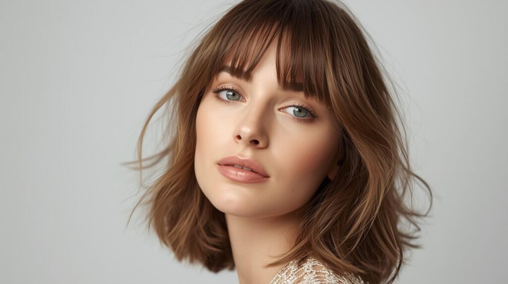 Low Maintenance Medium Length Hairstyles With Bangs
