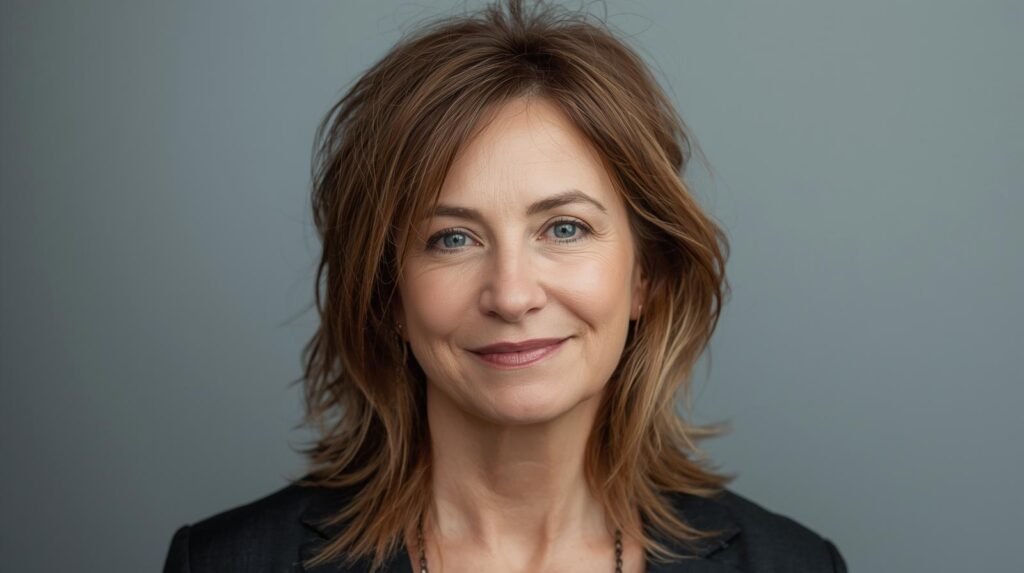 Low Maintenance Choppy Shaggy Hair for Middle Aged Women