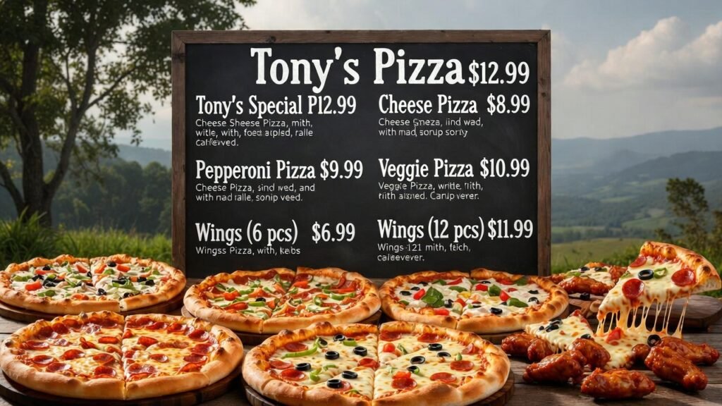 Tony's Pizza Menu